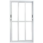 Porta-de-Correr-3-Folhas-Vidro-Liso-Aluminio-Branco-210x120cm