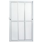 Porta-de-Correr-3-Folhas-Vidro-Liso-Aluminio-Branco-210x120cm