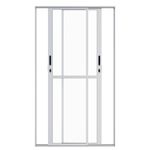 Porta-de-Correr-2-Folhas-Vidro-Liso-Aluminio-Branco-Direito-210x120cm