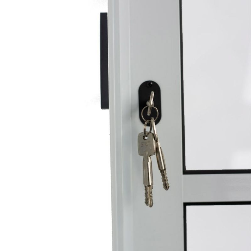 Porta-de-Correr-2-Folhas-Vidro-Liso-Aluminio-Branco-Direito-210x120cm