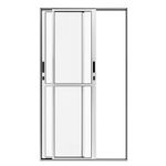 Porta-de-Correr-2-Folhas-Vidro-Liso-Aluminio-Brilhante-210x150cm
