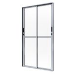 Porta-de-Correr-2-Folhas-Vidro-Liso-Aluminio-Brilhante-210x150cm
