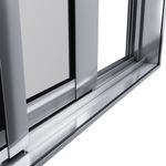 Porta-de-Correr-2-Folhas-Vidro-Liso-Aluminio-Brilhante-210x150cm