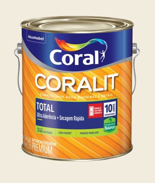 Esmalte Premium Base Água Acetinado Coralit Branco 3,6L Coral