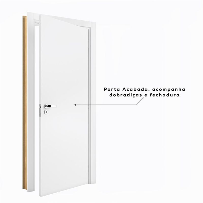 Kit-Porta-Lisa-Acabada-Branco-UV-com-Fechadura-Direito-210x82cm