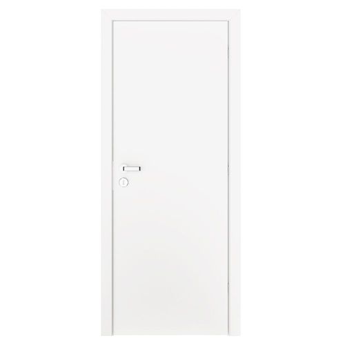 Kit Porta Lisa Acabada Branco UV com Fechadura Direita Bt 14 210x62cm
