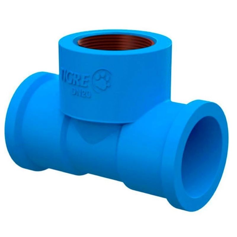 Te-Soldavel-com-Bucha-de-Latao-Azul-PVC-20mm-x-1-2--Tigre