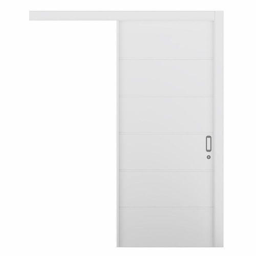 Kit Porta de Correr Bella MDP Branca UV Esquerdo Bt 16 210x82cm