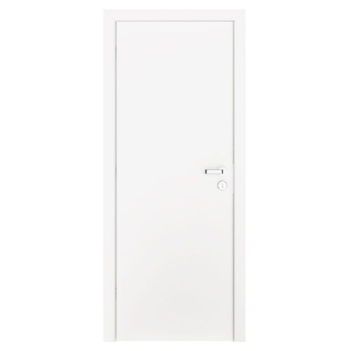Kit Porta Lisa Acabada Branco UV com Fechadura Esquerdo Bt 14 210x62cm