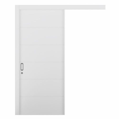 Kit Porta de Correr Bella MDP Branca UV Direito Bt 16 210x82cm