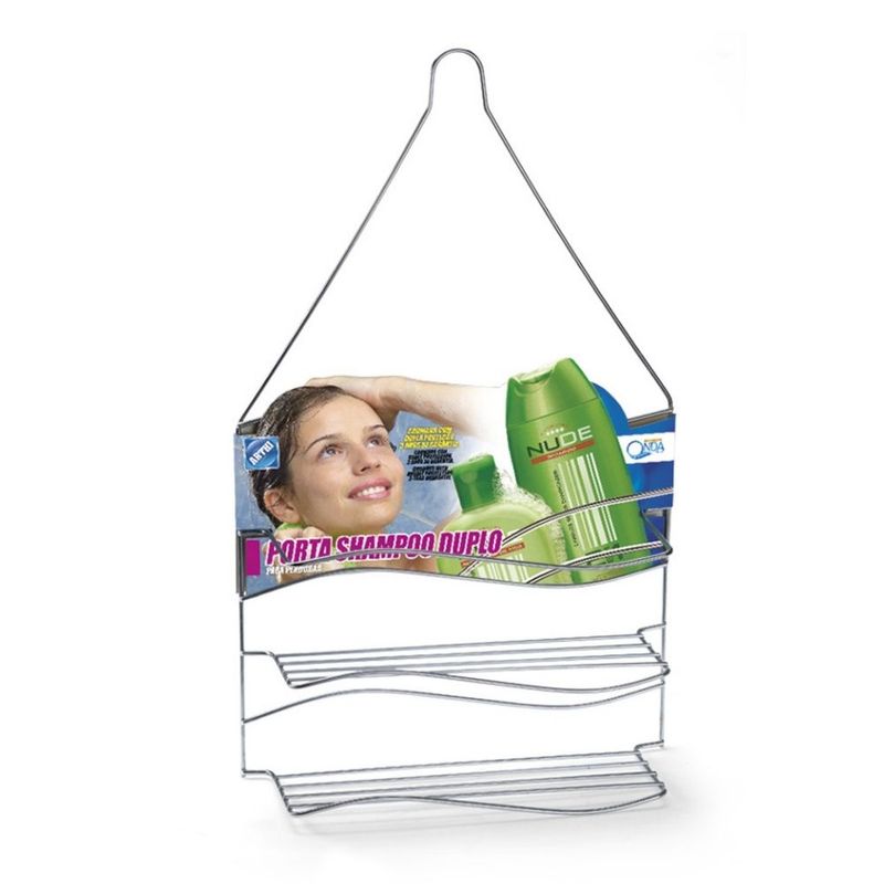 Porta-Shampoo-Duplo-para-Banheiro-424cm-Onda-Cromado