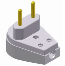 Plugue Desmontável 2P 90 10 Amperes 250V Cinza