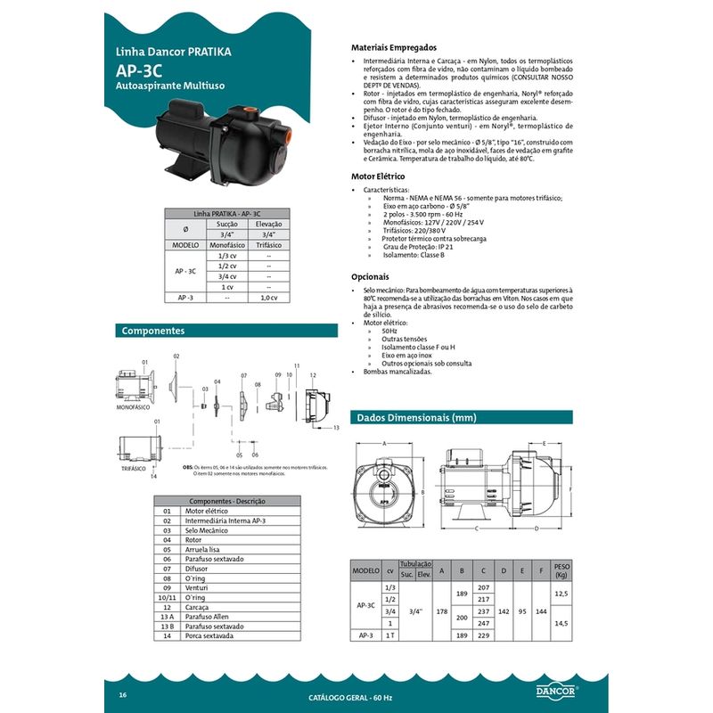 Bomba-de-Agua-Auto-Aspirante-Pratika-AP3C-Monofasica-1CV-Bivolt-Dancor