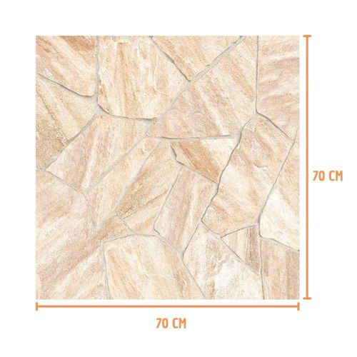 Piso R70353 Borda Reta Granilhado Bege 70x70cm 3,43m2