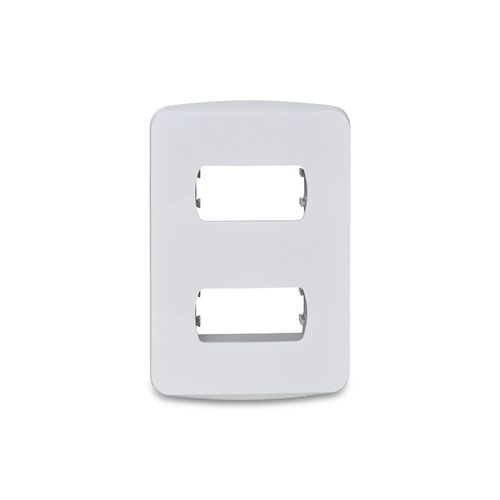 Placa 2 Postos 4x2 com Suporte Branca Miluz
