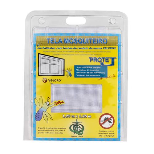 Kit Tela Mosquiteira com Velcro 1,25x1,25m Branca