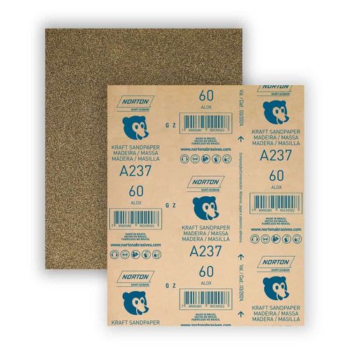 Folha de Lixa para Madeira 225x275mm Grão 60 A237 Norton