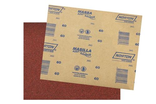 Folha de Lixa para Parede/Massa 225x275mm Grão 60 A257 Norton