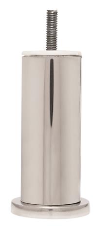 Pé Tubular para Móvel com Sapata e Bucha 1.1/2" 100mm Alumínio Polido
