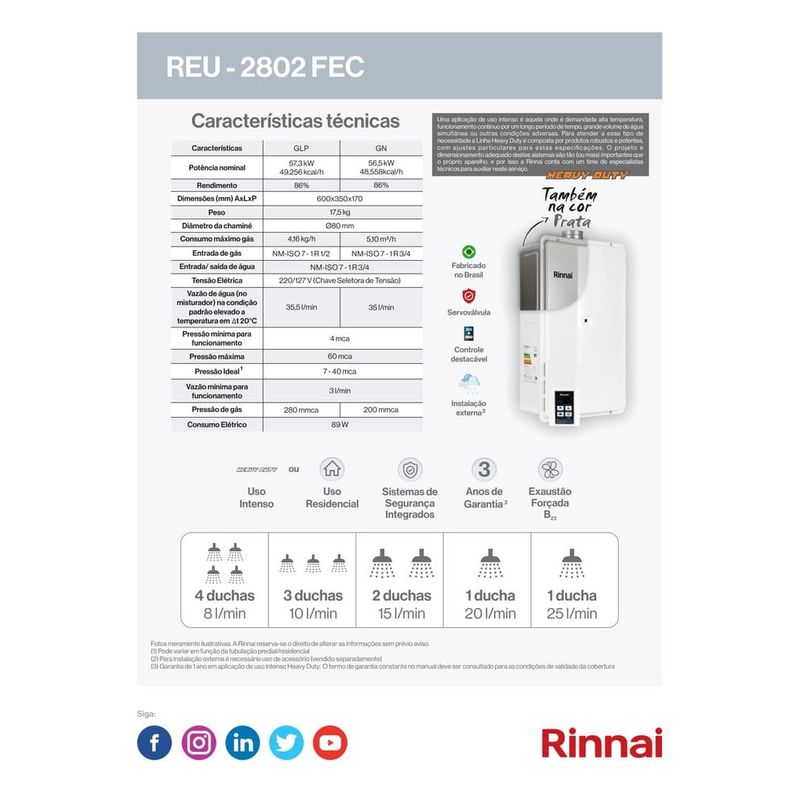 Aquecedor-de-Agua-a-Gas-GLP-35L-REU-2802-FEC-Digital-Bivolt-Rinnai