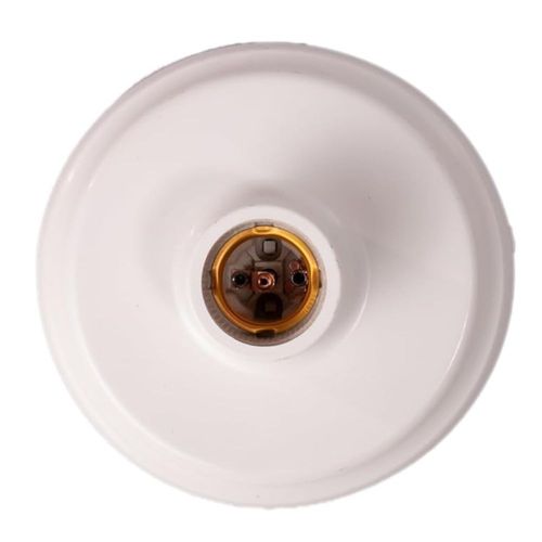 Plafonier Plástico Redondo Foxlux Soquete Porcelana 1XE27 Branco