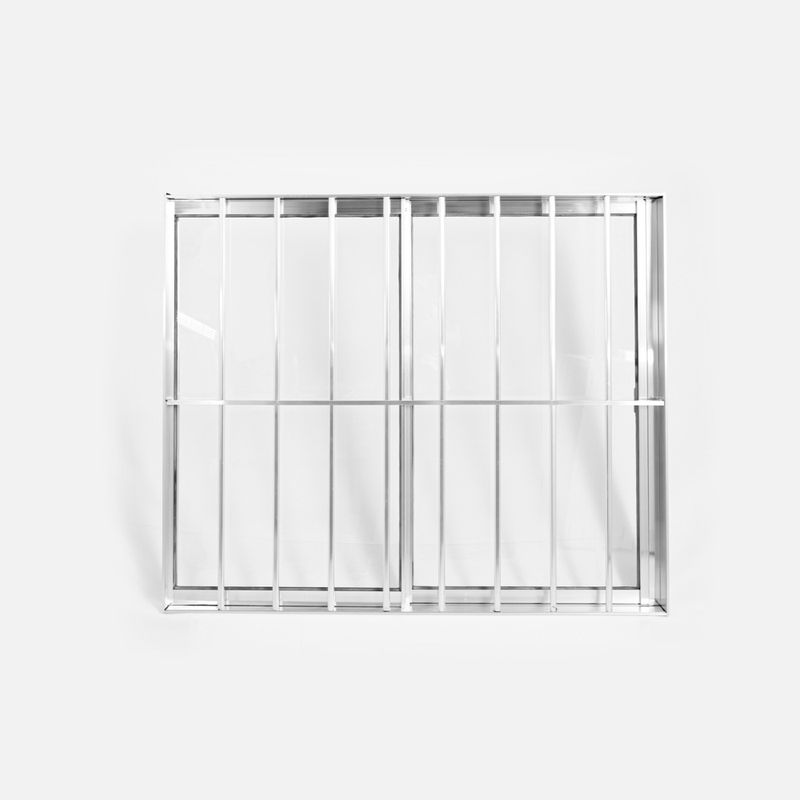 Janela-de-Correr-2-Folhas-com-Grade-Aluminio-Brilhante-100x100cm
