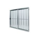 Janela-de-Correr-2-Folhas-com-Grade-Aluminio-Brilhante-100x100cm