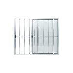 Janela-de-Correr-2-Folhas-com-Grade-Aluminio-Brilhante-100x100cm