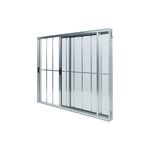 Janela-de-Correr-2-Folhas-com-Grade-Aluminio-Brilhante-100x100cm