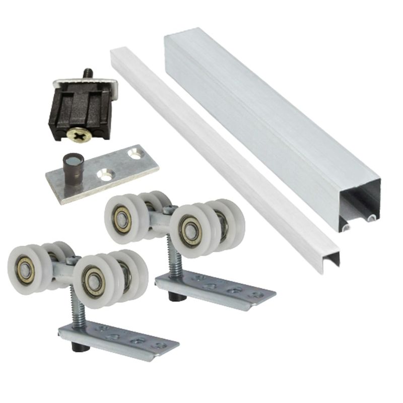 Kit-para-Porta-de-Correr-Concavo-04-Rodizios-2m-80kg-Aluminio-Polido