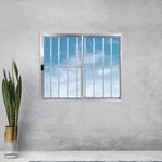 Janela-de-Correr-2-Folhas-com-Grade-Aluminio-Brilhante-100x100cm