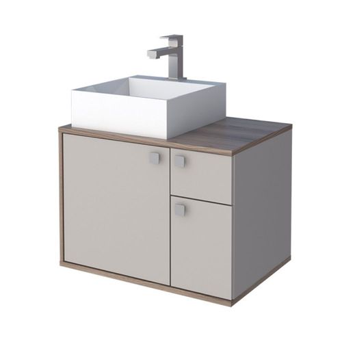 Gabinete para Banheiro Caeté 60cm MDP/MDF Nude/Tamarindo