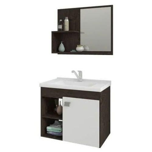 Kit Gabinete para Banheiro Lotus Cafe/Branco 55cm
