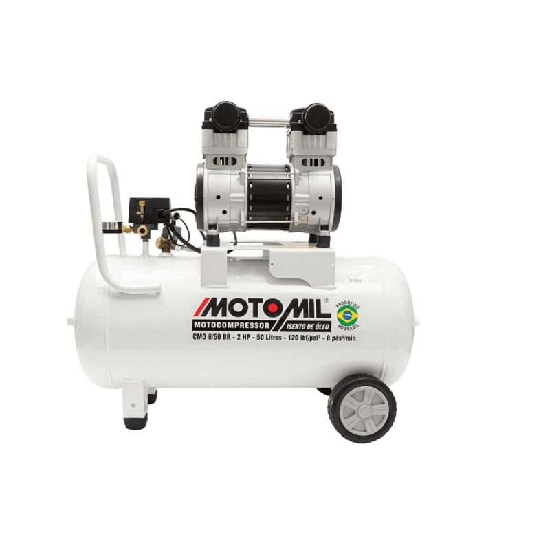 Compressor-Odontologico-Isento-Oleo-CMO-50L-8-pes-120LBS-2HP-220V-Mono
