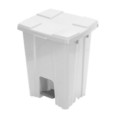 Lixeira Quadrada com Pedal 25L Branca com Tampa JSN