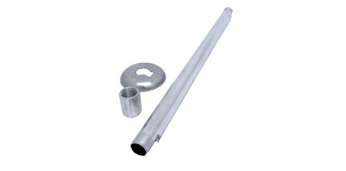Cano para Chuveiro com Canopla e Luva Alumínio 30cm 1/2" Bognar