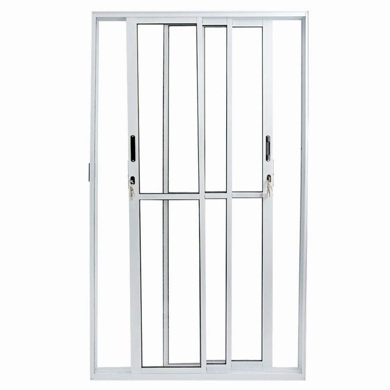 Porta-de-Correr-3-Folhas-Vidro-Liso-Aluminio-Branco-210x120cm