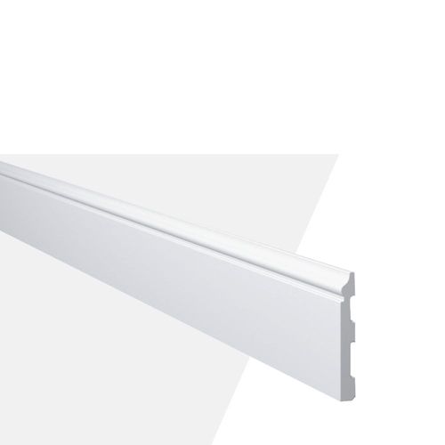 Rodapé Poliestireno FL1 Branco Frisado 8x1,2x244cm