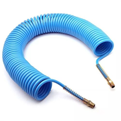 Mangueira Espiral Compressor Pistola 15 metros 1/4" NPT Azul Arcdal