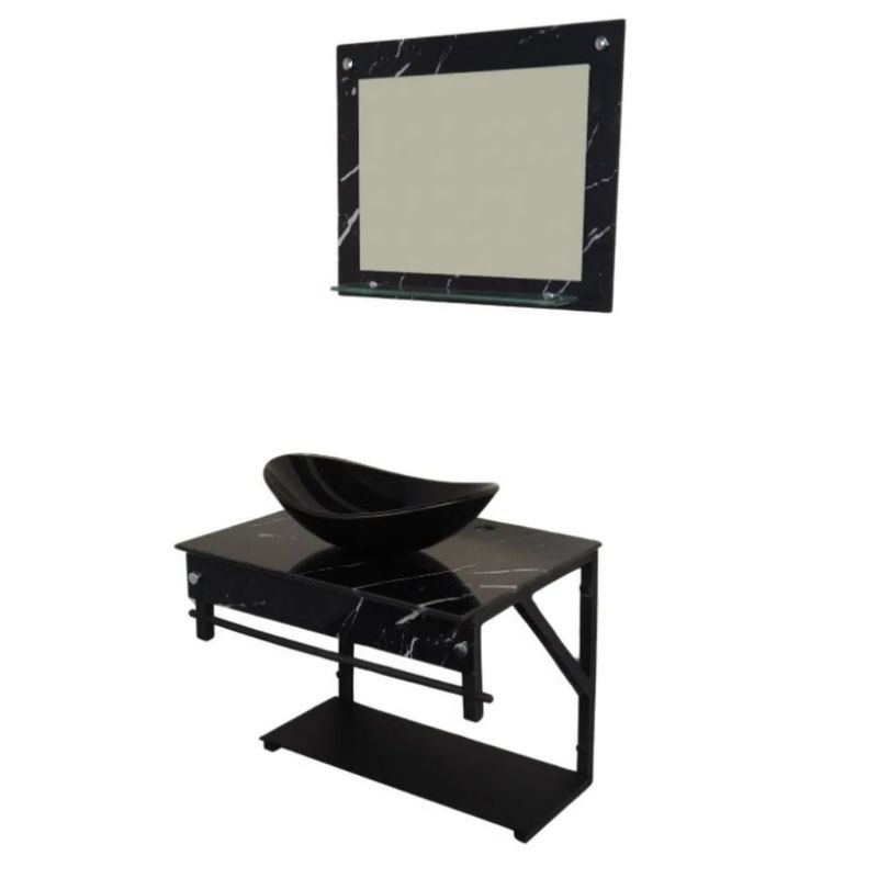 Kit-Banheiro-Vidro-Cuba-e-Bancada-GL-APX-Vmex-Rajado-Preto-50cm