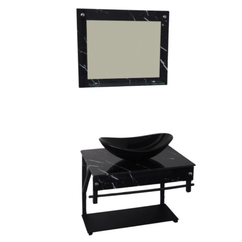 Kit-Banheiro-Vidro-Cuba-e-Bancada-GL-APX-Vmex-Rajado-Preto-50cm