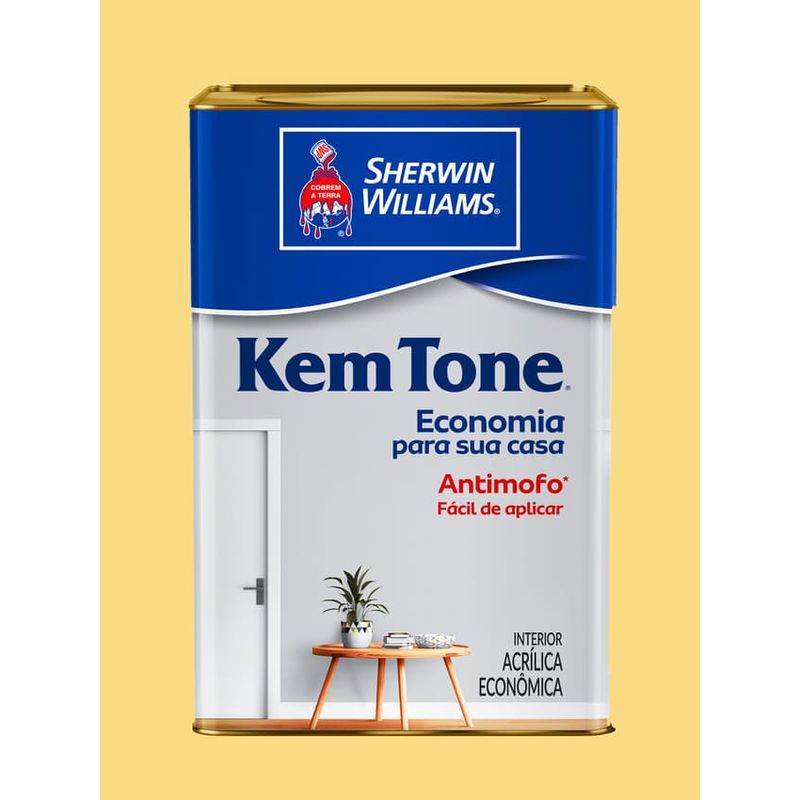 Tinta-Economica-Acrilica-Fosco-Kemtone-Amarelo-Canario-18L