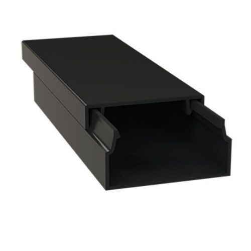 Canaleta com Adesivo 20x10mm Preta Alumbra 2 Metros