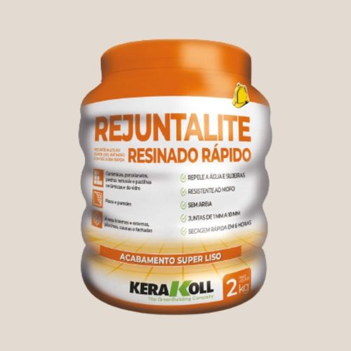 Rejunte Rejuntalite Resinado Seca Rápido Cinza Claro 2kg Kerakoll