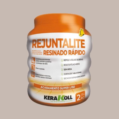 Rejunte Rejuntalite Resinado Seca Rápido Cinza Ferro 2kg Kerakoll