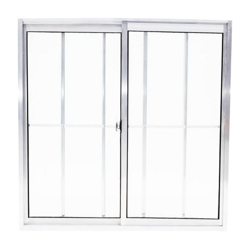 Janela-de-Correr-2-Folhas-com-Grade-Aluminio-Brilhante-100x120cm