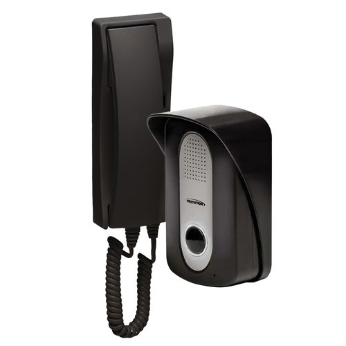 Porteiro Eletrônico PT270P com Fonte para Fechadura e Monofone Preto