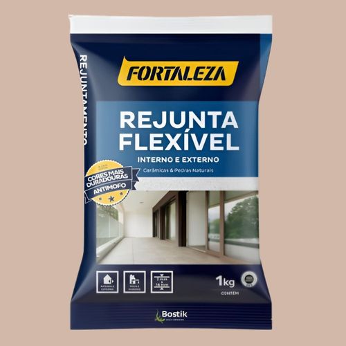 Rejunte Flexível Cerâmica Bege 1kg Fortaleza