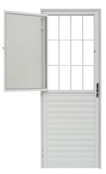 Porta-Social-Postigo-Home-Vidro-Liso-Aluminio-Branco-Direito-210x80cm