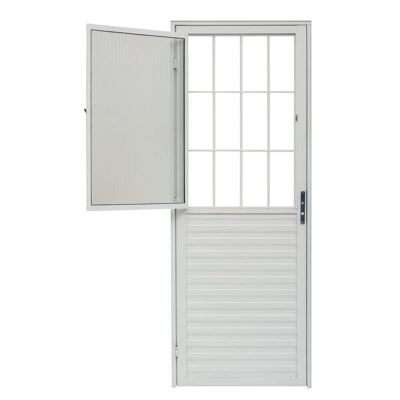 Porta-Social-Postigo-Home-Vidro-Liso-Aluminio-Branco-Direito-210x80cm